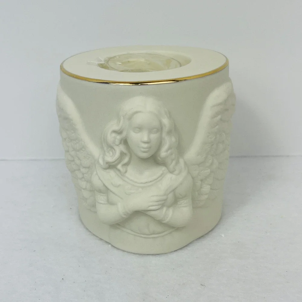 Lenox Radiant Light Angel Votive Ivory Porcelain Gold Trim Candle Holder 863056